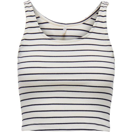 Striped Cropped Vest Top in Cotton - Only - Modalova