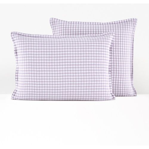 Acélie Lilas Gingham 100% Washed Linen Pillowcase - LA REDOUTE INTERIEURS - Modalova