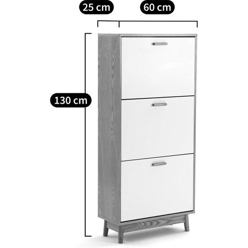Sheldon Scandi-Style 3 Compartment Shoe Storage Cabinet - SO'HOME - Modalova