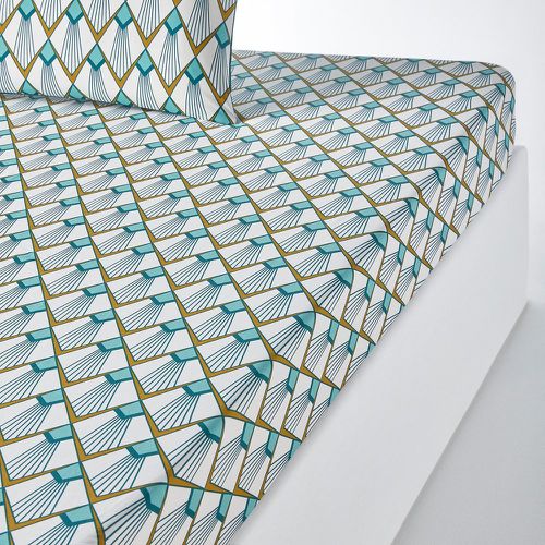 Elisa Art Deco 100% Cotton Percale Fitted Sheet - LA REDOUTE INTERIEURS - Modalova