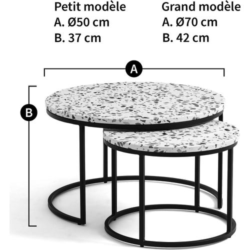 Set of 2 Hervé and Metal Round Nesting Tables - LA REDOUTE INTERIEURS - Modalova