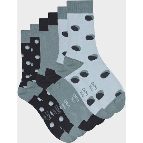 Pack of 3 Pairs of Crew Socks in Printed Cotton Mix - Dim - Modalova