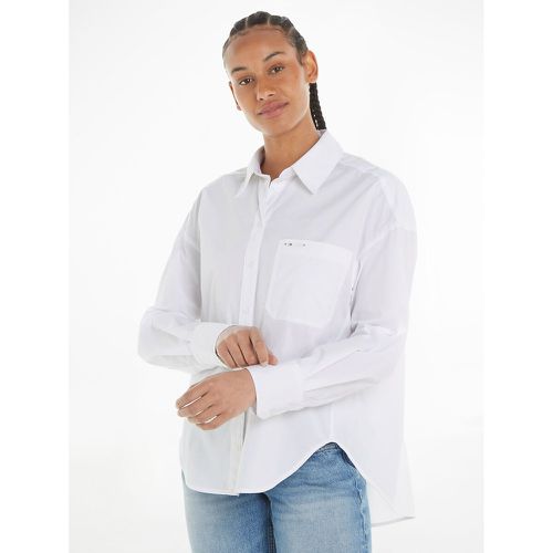 Cotton Mix Oversized Shirt with Breast Pocket - Tommy Jeans - Modalova