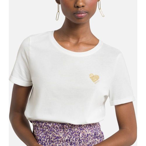 Cotton T-Shirt with Small Heart Print - Only - Modalova
