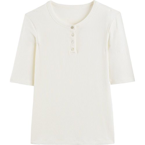 Grandad Collar T-Shirt with Short Sleeves - LA REDOUTE COLLECTIONS - Modalova