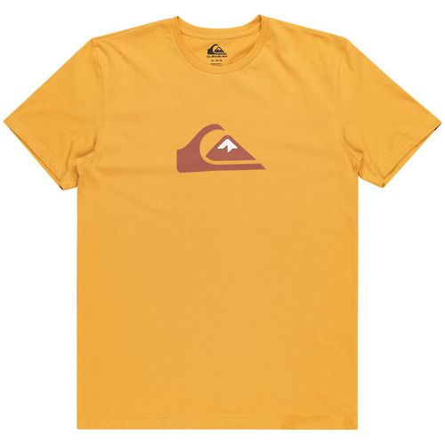 Cotton Centre Logo T-Shirt with Short Sleeves - Quiksilver - Modalova