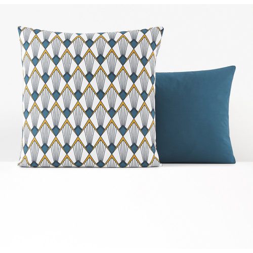 Elisa Blue Art Deco 100% Cotton Percale 180 Thread Count Pillowcase - LA REDOUTE INTERIEURS - Modalova