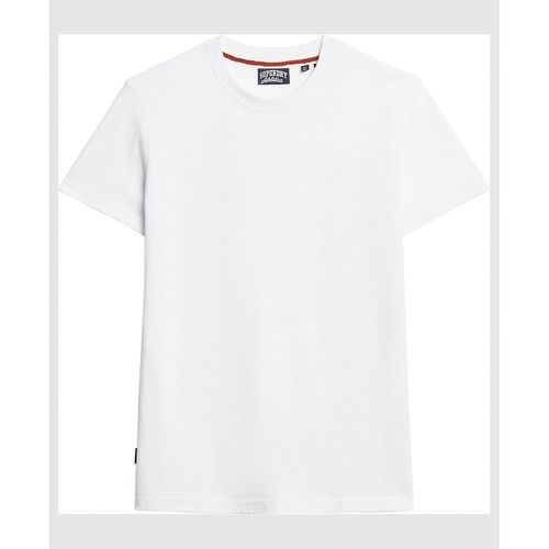 Essential Embroidered Logo T-Shirt in Cotton with Crew Neck - Superdry - Modalova