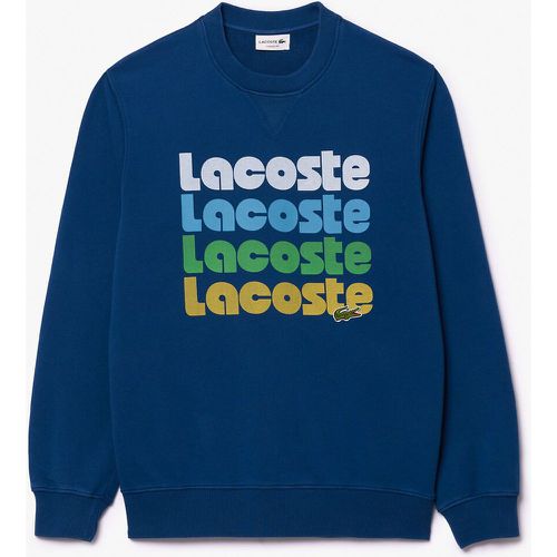 Logo Print Cotton Sweatshirt with Crew Neck - Lacoste - Modalova
