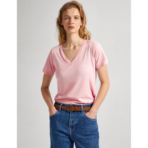 Cotton V-Neck T-Shirt with Short Sleeves - Pepe Jeans - Modalova
