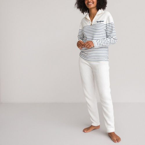 Fleece Pyjamas with Striped Top - LA REDOUTE COLLECTIONS - Modalova