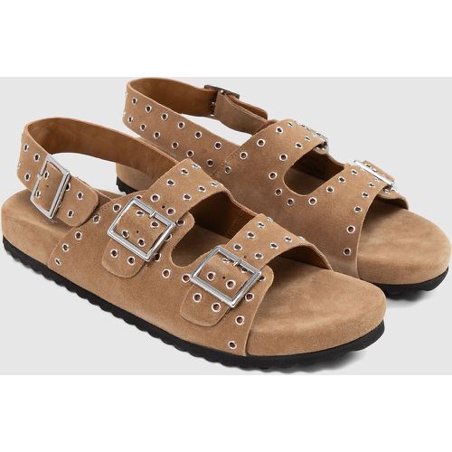 Flat Buckled Sandals in Canvas/Suede with Strap Fastening - IKKS - Modalova