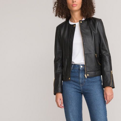 Leather Collarless Jacket - LA REDOUTE COLLECTIONS - Modalova