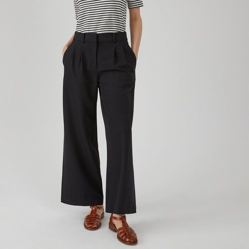 Wide Leg Cropped Trousers with Pleat Front in Recycled Fabric - LA REDOUTE COLLECTIONS - Modalova