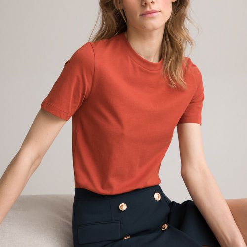Organic Cotton Fitted T-Shirt with Crew Neck and Short Sleeves - LA REDOUTE COLLECTIONS - Modalova