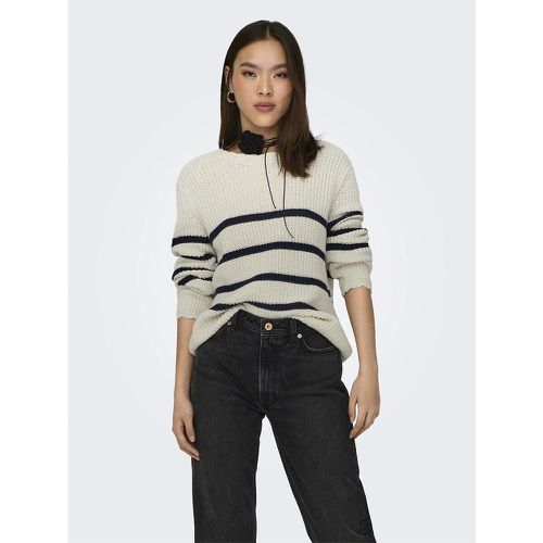 Striped Crew Neck Jumper in Recycled Cotton Mix - Only - Modalova