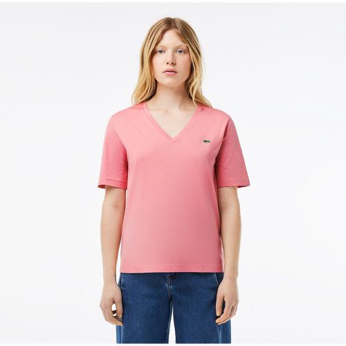 Cotton Casual T-Shirt with V-Neck - Lacoste - Modalova