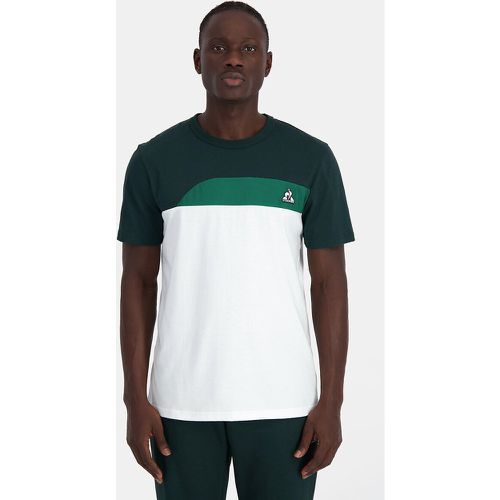 Colour Block Cotton T-Shirt with Short Sleeves - Le Coq Sportif - Modalova