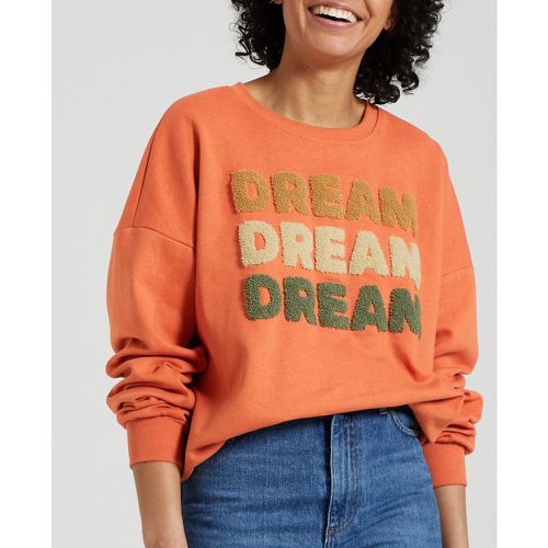 Slogan Pattern Sweatshirt in Cotton Mix with Crew Neck - Only - Modalova