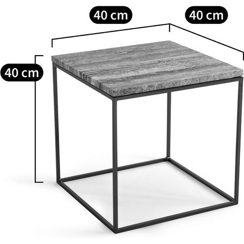Mahaut Metal & Travertine Side Table - AM.PM - Modalova