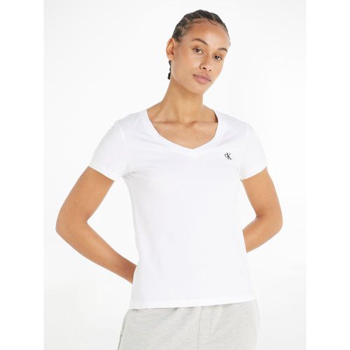 Cotton V-Neck T-Shirt with Short Sleeves - Calvin Klein Jeans - Modalova