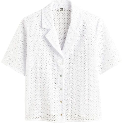 Cotton Broderie Anglaise Blouse with Tailored Collar - LA REDOUTE COLLECTIONS - Modalova
