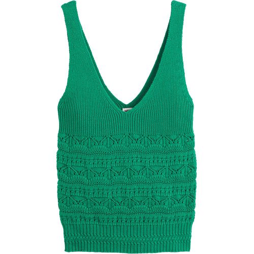 Pointelle Crochet Vest Top in Cotton Knit - LA REDOUTE COLLECTIONS - Modalova