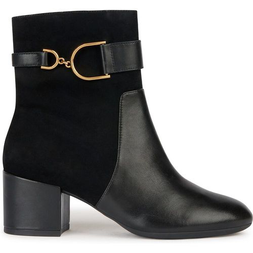 Eleana Breathable Ankle Boots in Leather/Suede with Block Heel - Geox - Modalova