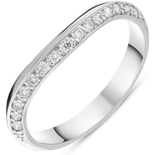 Ct White Gold 0.15ct Diamond 3mm Shaped Wedding Ring - C W Sellors Diamond Jewellery - Modalova