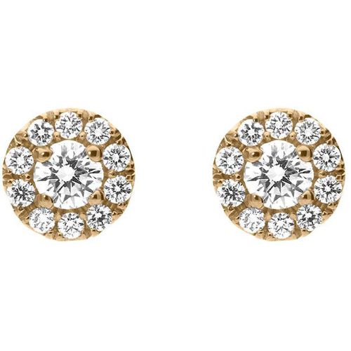 Ct Rose Gold 0.54ct Diamond Round Cluster Stud Earrings - Bloch - Modalova