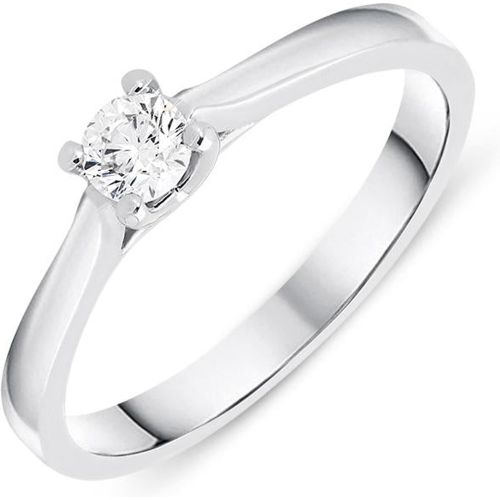 Ct White Gold 0.20ct Diamond Brilliant Cut Solitaire Ring - Bloch - Modalova