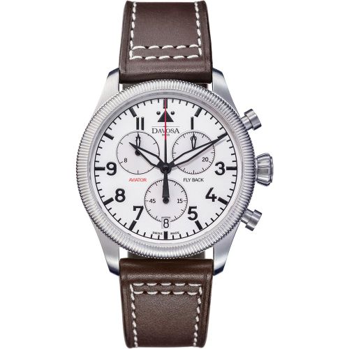 Watch Aviator Quartz Chronograph Silver - Davosa - Modalova
