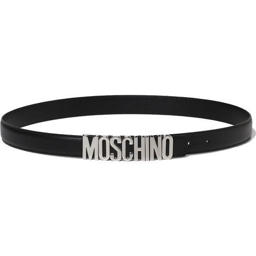 Cintura piccola in pelle con lettering - Moschino - Modalova