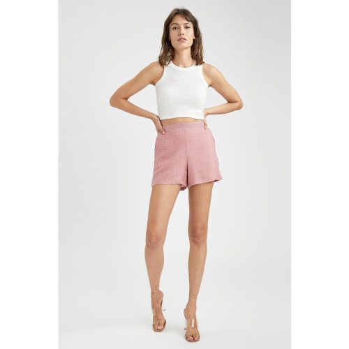 Animal Print Patterned Relaxed Fit High Waisted Mini Shorts - DeFacto - Modalova