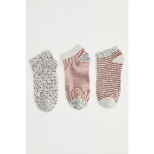 Patterned Low Cut Socks (3 Pack) - DeFacto - Modalova