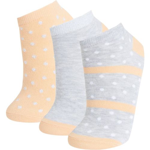 Pack Block Colour Printed Footie Socks - DeFacto - Modalova