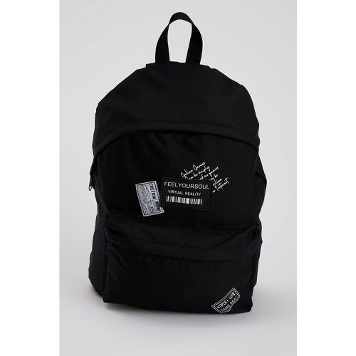 Printed Backpack - Black - DeFacto - Modalova