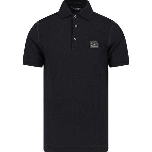 Polo placca logo - Dolce & Gabbana - Modalova