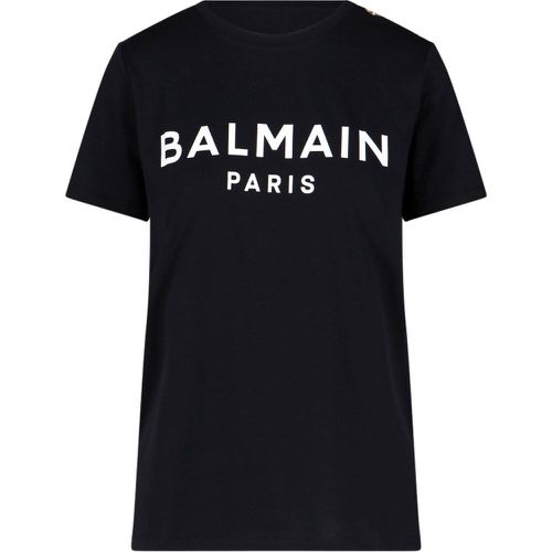 T-shirt bottoni logo - Balmain - Modalova