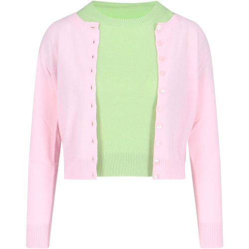 Cardigan con maglia crop bicolor - Canessa - Modalova