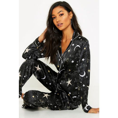 Pijama Largo Con Estampado De Galaxia Y Estrellas - boohoo - Modalova