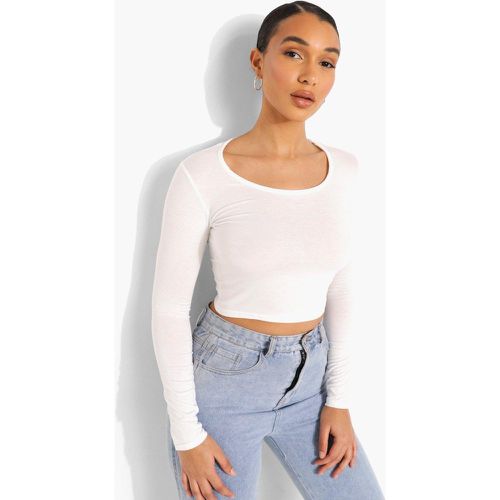 Crop top Basic a maniche lunghe - boohoo - Modalova