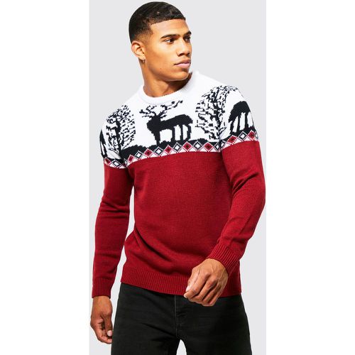 Maglione natalizio in maglia con motivi Fairisle - boohoo - Modalova