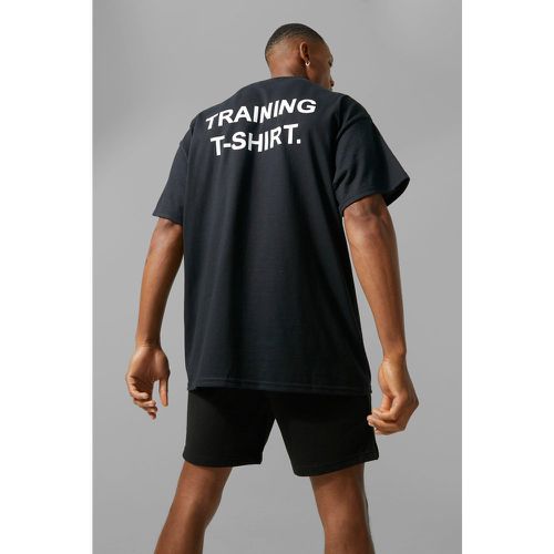 Camiseta Man Active Oversize, Negro - boohoo - Modalova