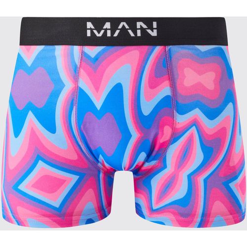 Boxer con stampa ondulata, Azzurro - boohoo - Modalova