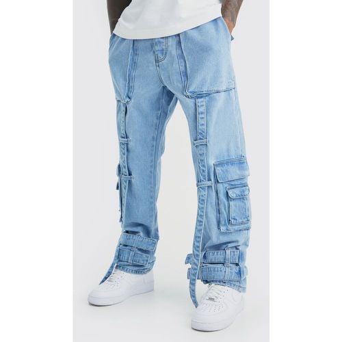 Jeans Cargo rilassati in denim rigido con vita elasticizzata - boohoo - Modalova