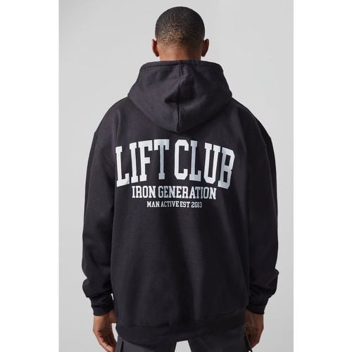 Sudadera Man Active Oversize Con Capucha Y Estampado Lift Club - boohoo - Modalova