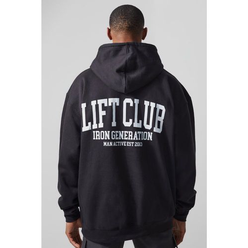 Felpa oversize Man Active Lift Club con cappuccio - boohoo - Modalova