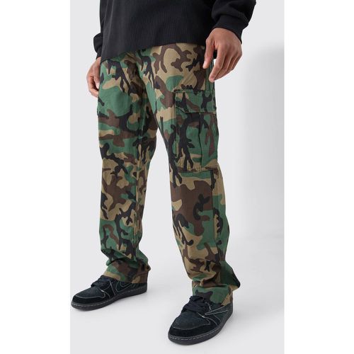 Pantaloni Cargo rilassati in nylon ripstop in fantasia militare - boohoo - Modalova