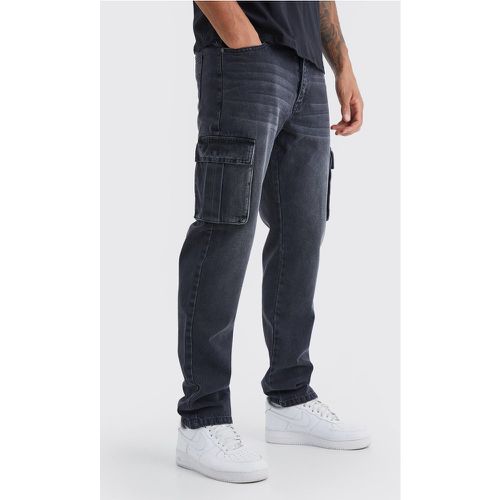 Jeans Cargo dritti Tall in denim rigido - boohoo - Modalova